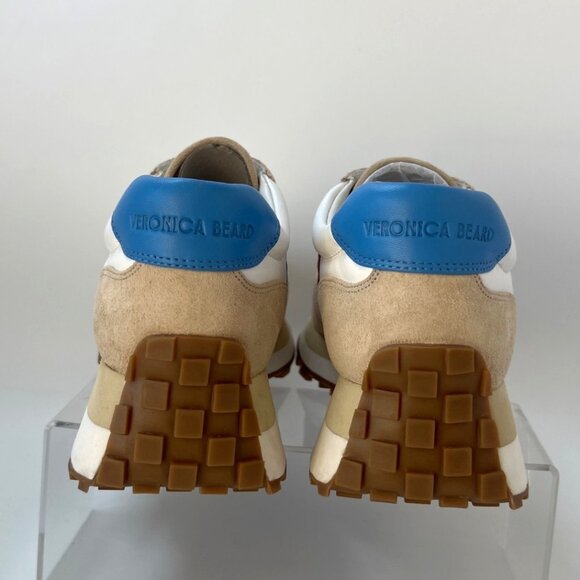 Veronica Beard Valentina Womens Suede White Beige Sneakers Size 8 M - Picture 6 of 8